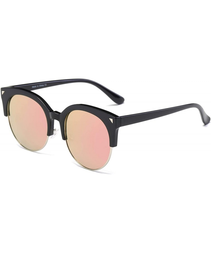 Goggle Women Round Fashion Sunglasses - Peach - CT18WSENKIK $16.32