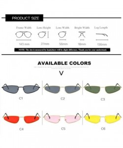 Cat Eye Small Ctue Retro Cat Eye Sunglasses Women Vintage Metal Sun Glasses Shaped Ocean Sunglass UV400 - C4 - CG198RWZAOH $8.88