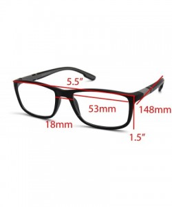 Rectangular Soft Matte Black w/ 2 Tone Reading Glasses Spring Hinge 0.74 Oz - Z1 Matte Black Matte Grey - CN18SYOGEHA $14.85