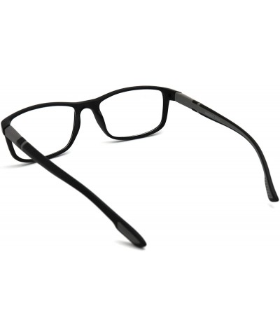 Rectangular Soft Matte Black w/ 2 Tone Reading Glasses Spring Hinge 0.74 Oz - Z1 Matte Black Matte Grey - CN18SYOGEHA $14.85