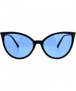 Cat Eye Womens Oversized Cat Eye Goth Pop Color Lens Plastic Sunglasses - Blue - CS1808USK90 $10.88