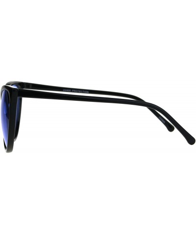 Cat Eye Womens Oversized Cat Eye Goth Pop Color Lens Plastic Sunglasses - Blue - CS1808USK90 $10.88