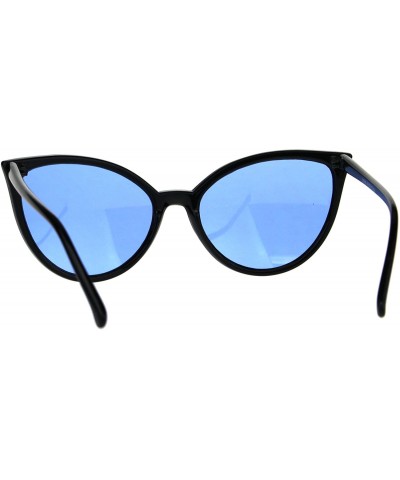 Cat Eye Womens Oversized Cat Eye Goth Pop Color Lens Plastic Sunglasses - Blue - CS1808USK90 $10.88