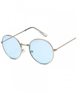 Goggle Retro Oval Sunglasses Men Women Vintage Metal Frame Sun Glasses Male Fashion - Gold Pink - CR194OHLQMX $19.51