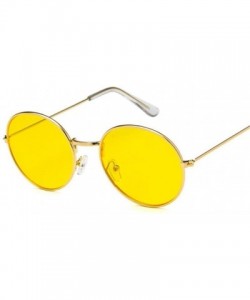 Goggle Retro Oval Sunglasses Men Women Vintage Metal Frame Sun Glasses Male Fashion - Gold Pink - CR194OHLQMX $19.51