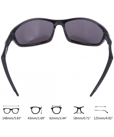 Rectangular Outdoor Sports Polarized Sunglasses Cycling Spectacles Rectangular Unisex - Color-1 - CB18K2ESE4Y $7.99