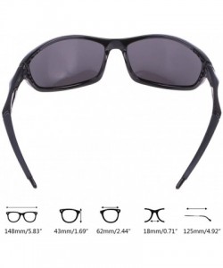 Rectangular Outdoor Sports Polarized Sunglasses Cycling Spectacles Rectangular Unisex - Color-1 - CB18K2ESE4Y $7.99