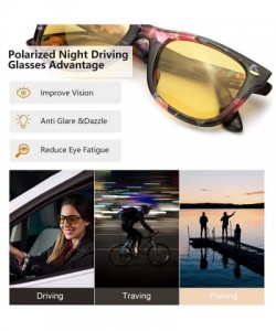 Wayfarer Myiaur Night Glasses Driving Anti Glare for Women - HD Polarized Yellow Lens Cloudy/Rainy/Foggy/Nighttime - C318WET8...