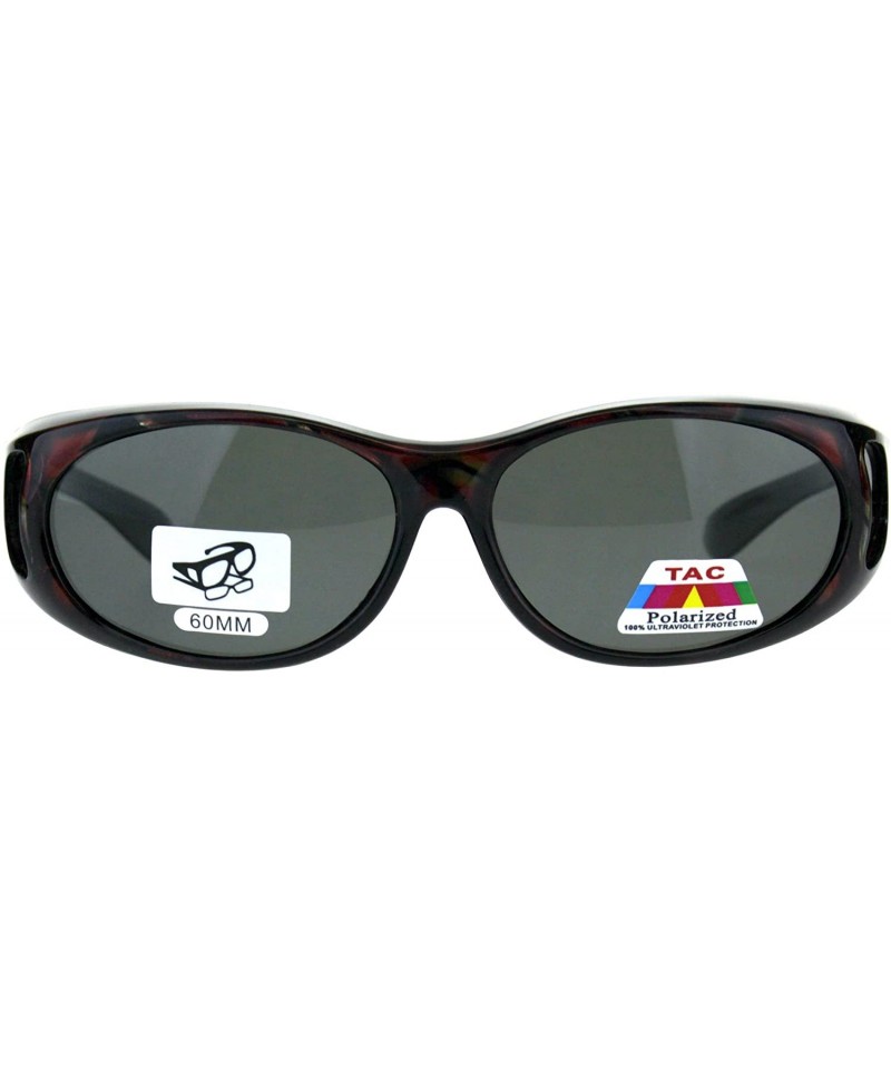 Rectangular Womens 60mm Geometric Print Fit Over Plastic Oval Sunglasses - Red - CG18DD0K7G2 $11.68