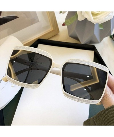 Oversized Shiny Frame Polarized Oversized Sunglasses for Women Thin Face Shades - Green - C81906G2DA8 $17.27