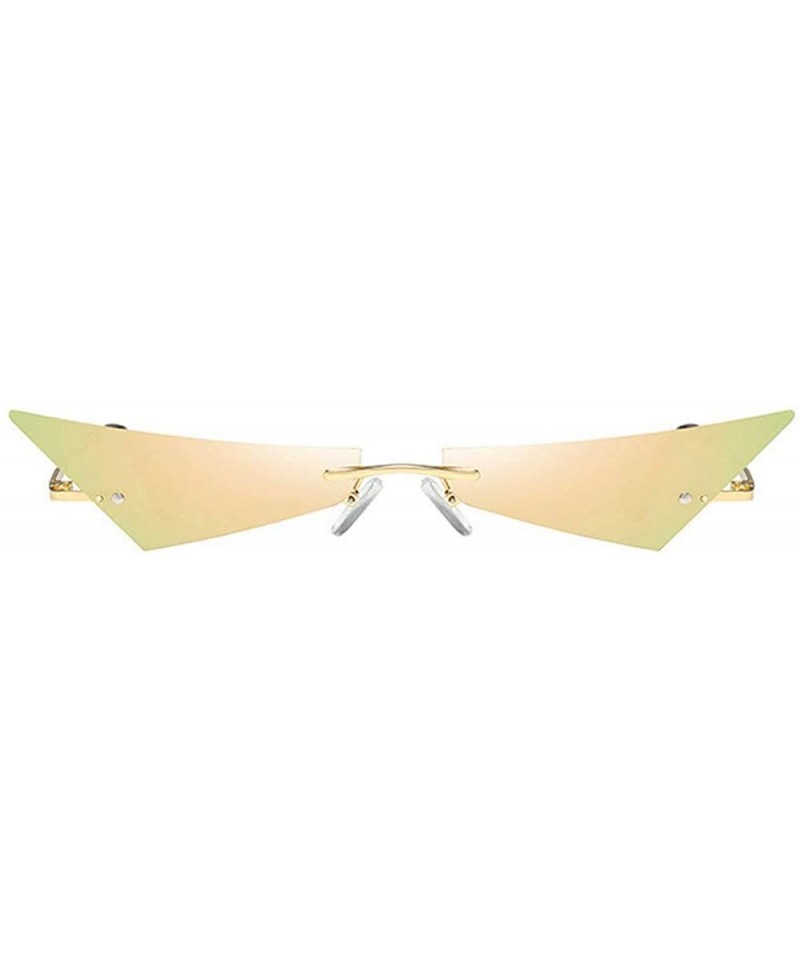 Rimless Sunglasses Rimless Glasses Designer Streetwear - Pink - C518TRK2YL8 $14.27