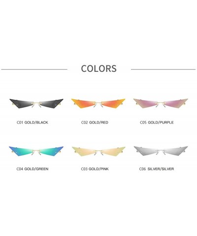 Rimless Sunglasses Rimless Glasses Designer Streetwear - Pink - C518TRK2YL8 $14.27