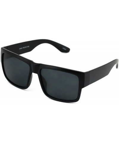 Oversized Large Square CHOLO Sunglasses Super Dark OG LOCS Style GANGSTER Style Black NEW - Matte Black - CB180ZCMUU6 $12.04