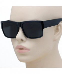 Oversized Large Square CHOLO Sunglasses Super Dark OG LOCS Style GANGSTER Style Black NEW - Matte Black - CB180ZCMUU6 $12.04