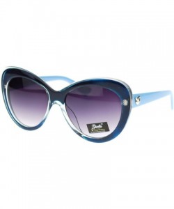 Cat Eye Womens Thick Plastic Cat Eye Designer Fashion Sunglasses - Blue - CM11P94CD9P $12.55