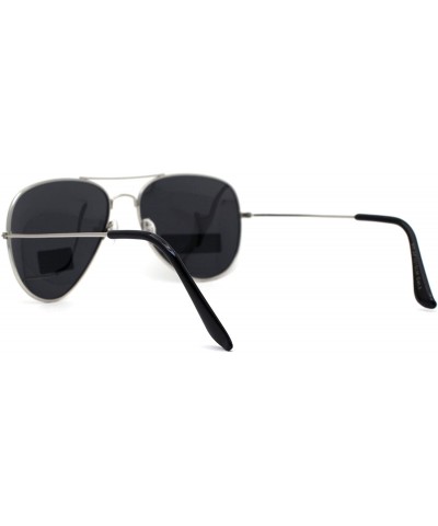 Aviator Air Force Polarized Silver Mirror Lens Police Style Cop Pilot Sunglasses - C411YMXBXKT $11.52