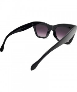 Cat Eye Chunky Cat Eye Horn Rimmed Sunglasses - Black - CC18YDKRXQQ $16.69