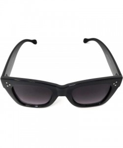 Cat Eye Chunky Cat Eye Horn Rimmed Sunglasses - Black - CC18YDKRXQQ $16.69