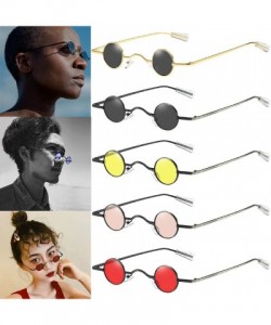 Round Unisex Vintage Round Flame Sunglasses Retro Small Circle Sunglasses Hippie Novelty Sunglasses Clout Goggle Shades - C91...