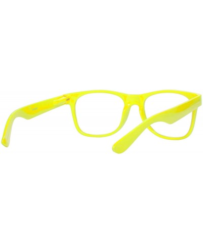 Square Horn-Rimmed Clear Sunglasses - Neon Yellow - CK12O4A21N8 $9.31