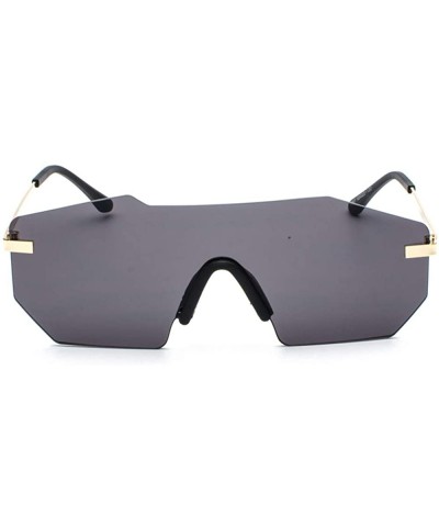 Rectangular Individual frame of all-in-one dazzling sunglasses for men and women - 0004 black Grey Lenses C1 - C618OEY6TUS $8.71