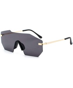 Rectangular Individual frame of all-in-one dazzling sunglasses for men and women - 0004 black Grey Lenses C1 - C618OEY6TUS $8.71