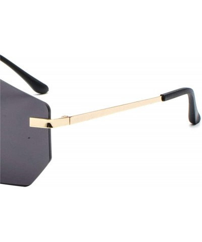 Rectangular Individual frame of all-in-one dazzling sunglasses for men and women - 0004 black Grey Lenses C1 - C618OEY6TUS $8.71