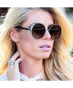 Goggle Gothic Steampunk Round Sunglasses Mujer Mirror Goggle Luxury Fashion Sun Glasses Women Vintage Oculos - CF198AIUTIC $2...