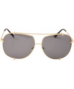 Oversized Men Aviator Driving Sunglasses Oversized Shades Retro Women Sun Glasses - Gold Frame Black - CQ1857G64MQ $11.70