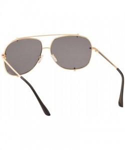 Oversized Men Aviator Driving Sunglasses Oversized Shades Retro Women Sun Glasses - Gold Frame Black - CQ1857G64MQ $11.70