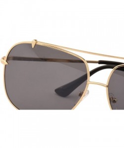 Oversized Men Aviator Driving Sunglasses Oversized Shades Retro Women Sun Glasses - Gold Frame Black - CQ1857G64MQ $11.70