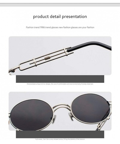 Round Steampunk Sunglasses for Women Metal Round Frame Eyewear UV400 - C2 - CK190DICE3Z $11.04