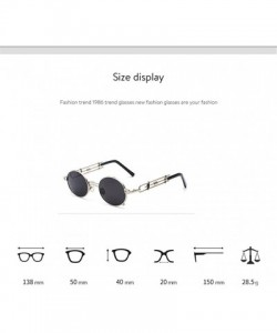 Round Steampunk Sunglasses for Women Metal Round Frame Eyewear UV400 - C2 - CK190DICE3Z $11.04