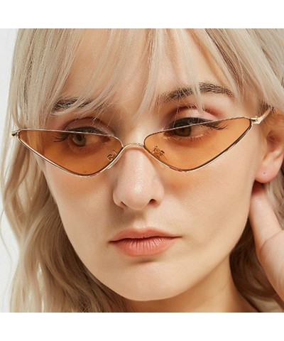 Cat Eye Narrow Cat Eye Vintage Sunglasses Women-Sexy Small Frame Shade Glasses - E - C51905ZQU5K $23.51