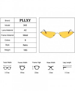 Cat Eye Narrow Cat Eye Vintage Sunglasses Women-Sexy Small Frame Shade Glasses - E - C51905ZQU5K $23.51