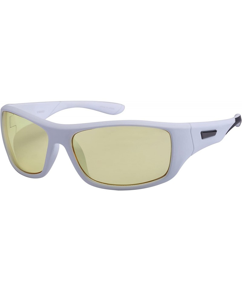 Sport Sports Sunglasses with Night Driving Lens 5700056SF-ND - White - CE1256WZAJX $11.43