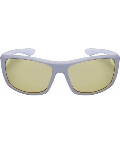 Sport Sports Sunglasses with Night Driving Lens 5700056SF-ND - White - CE1256WZAJX $11.43