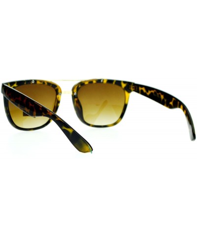 Wayfarer Mens Luxury Dress Gentleman Unique Clip Bridge Horned Sunglasses - Light Tortoise - CY11ARF0Z8B $8.53