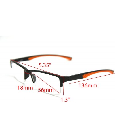 Semi-rimless 6904 SECOND GENERATION Semi-Rimless Flexie Reading Glasses NEW - Orange - C112DMY9KS5 $15.23