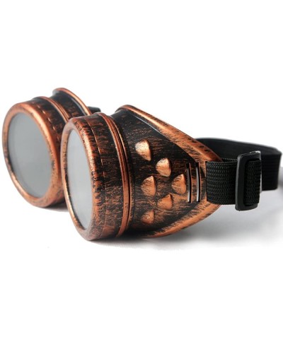 Goggle Steampunk Vintage Glasses Goggles Rave Retro Lenses Cosplay Halloween - Red Bronze Frame - CN18HZXA0QS $8.46