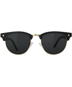 Wayfarer Morrison Half Rim Sunglasses - Polarized-black/Gold - CM17YSN8NL4 $21.36