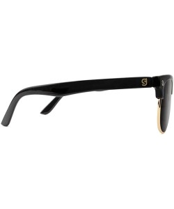 Wayfarer Morrison Half Rim Sunglasses - Polarized-black/Gold - CM17YSN8NL4 $21.36