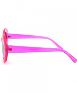 Oval Womens Color Mirror Mod Thick Plastic Oval Round Designer Sunglasses - Pink Orange Mirror - C118YH3SULX $7.97