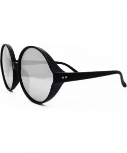 Oversized 7464 Premium Oversize XXL Women Round Retro Vintage Brand Style Sunglasses - Matte Black/ Silver - CE18E7Y5M3O $14.88