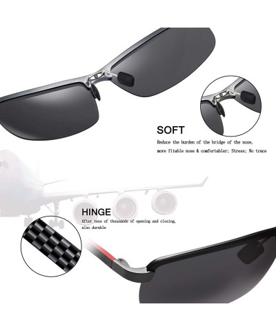 Rectangular Fashion Driving Polarized Sunglasses for Men UV400 Protection Men's Sports Fishing Golf Sunglasses - C01967A4ESS ...