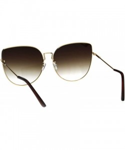 Butterfly Womens Butterfly Metal Rim Retro Oceanic Gradient Lens Sunglasses - Gold Brown - CU18E096CGQ $9.75