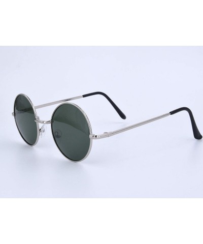 Square Women's Modern Oversized Sunglasses Square Sunnies - Silver Frame/Green Lens - CS18U9E6L26 $11.19