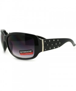 Rectangular Womens Rectangular Sunglasses Designer Style Rhinestones - Black - CX11Q9GHYJB $12.43