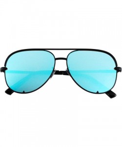 Aviator Designer Sunglasses Oversized Protection - Blue - CA18T6YRSHR $7.93