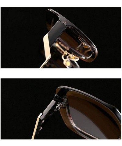 Square Fashion Large Frame Cat Sunglasses Lady Vintage Square Gradient Sun Glasses UV400 - Grey - CP18RLI0Y3Y $11.27